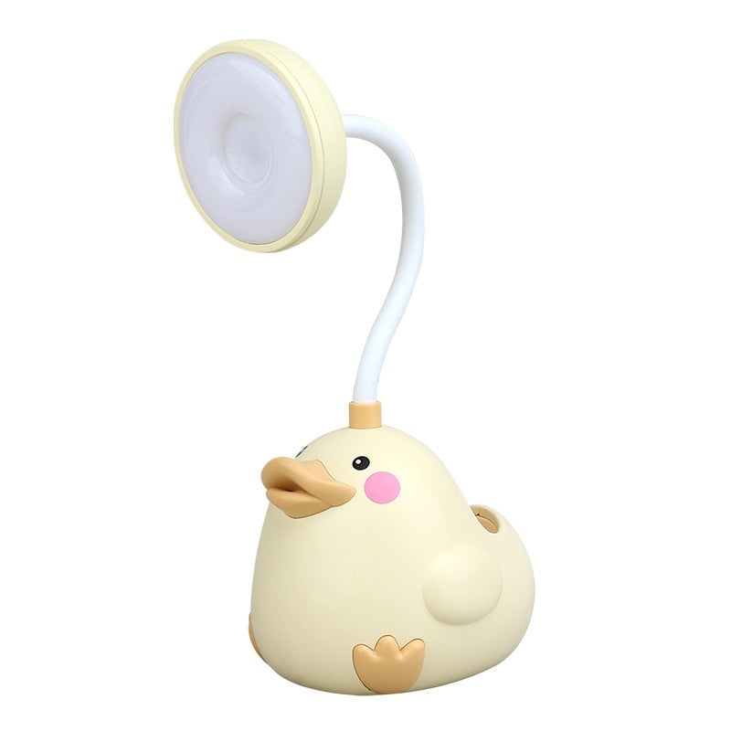 Cute Duck Pen Holder Storage LED Desk Lamp Usb Charging